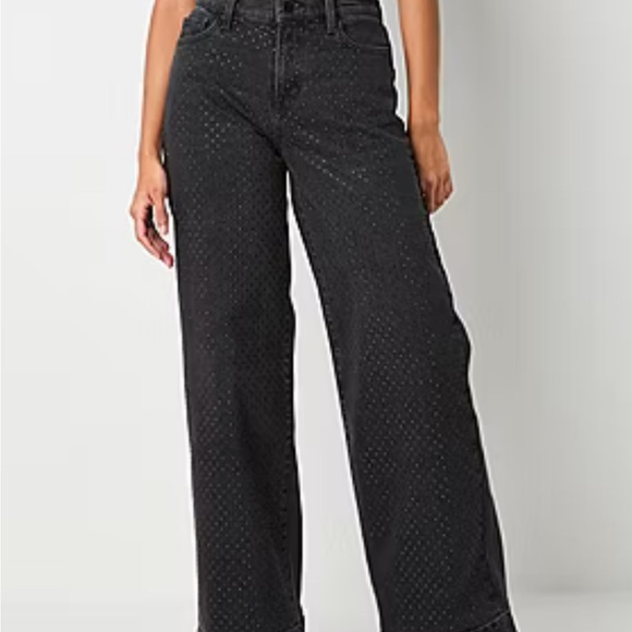 a.n.a Denim - a.n.a Embellished Womens High‎ Rise Wide Leg Jean